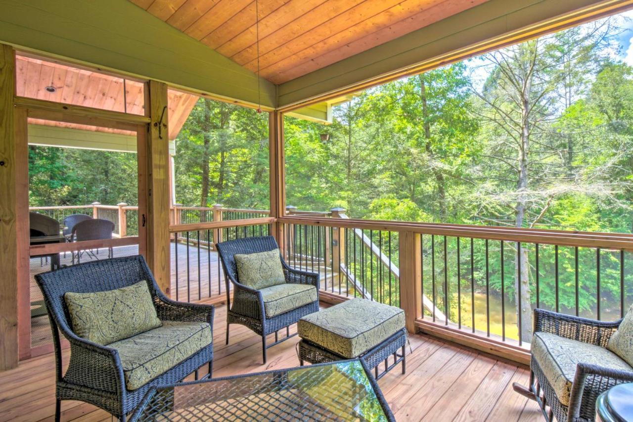 Cozy Riverside Dahlonega Home With Kayaks And Fire Pit ภายนอก รูปภาพ